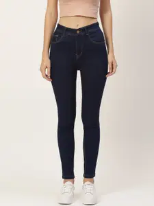 PARIS HAMILTON Women Navy Blue Skinny Fit High-Rise Stretchable Jeans