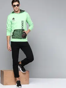 Kook N Keech Marvel Men Green Typographic Print Hooded Sweatshirt