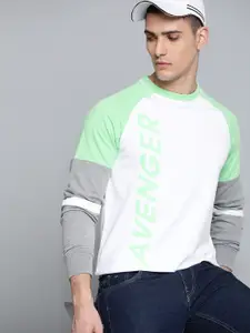 Kook N Keech Marvel Men White & Grey Melange Avengers Printed Sweatshirt