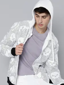 Kook N Keech Marvel Men White Cotton Printed Hooded Sweatshirt