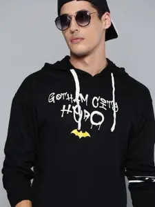Kook N Keech Batman Men Black & White Printed Hooded Sweatshirt