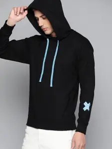 Kook N Keech Marvel Men Black & Blue Spider-Man Printed Hooded Sweatshirt