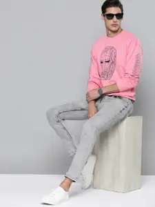 Kook N Keech Marvel Men Pink Printed Sweatshirt