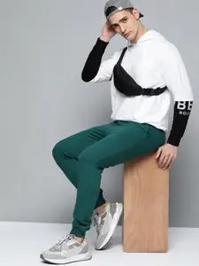 Kook N Keech Men White & Black Solid Hooded Sweatshirt