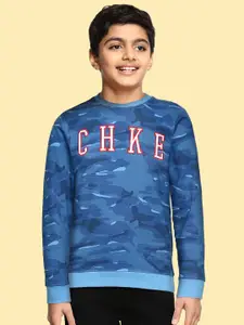 Cherokee Boys Blue Printed Pure Cotton Sweatshirt