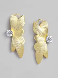 MIDASKART Gold-Plated Butterfly Shaped Studs Earrings