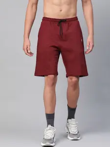 Kook N Keech Men Maroon Solid Mid-Rise Regular Shorts