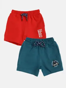 Gini and Jony Boys Pack of 2 Solid Pure Cotton Shorts