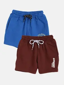 Gini and Jony Infant Boys Pack of 2 Solid Pure Cotton Shorts