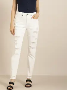 Moda Rapido Women White 21 Slim Fit Highly Distressed Stretchable Jeans