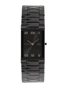 Titan Men Edge Ceramic Bracelet Style Analogue Watch NH1296NM01-Black-1453756