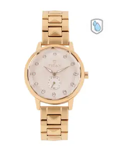 Titan Women Rose Gold-Toned Swarovski Analogue Watch 95037WM01J