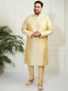 VASTRAMAY Men Gold Kurta with Churidar