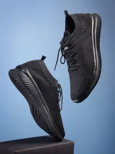 ASIAN Men Black Textile Running Shoes