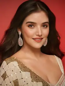 Priyaasi Rose Gold Contemporary Drop Earrings