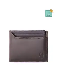 WildHorn Men Brown Solid Leather Two Fold Wallet with RFID
