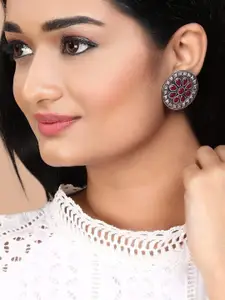 Rubans Silver Contemporary Studs Earrings