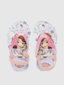 toothless Girls Pink & Lavender Sofia The First Print Rubber Thong Flip-Flops