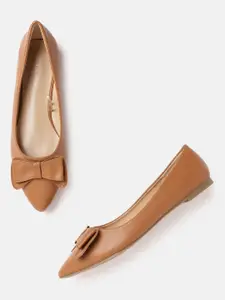Allen Solly Women Brown Solid Ballerinas with Bow Detail