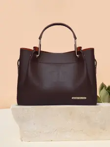 Bagsy Malone Women Brown Solid Structured Tote Hand Bag