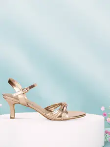 Marie Claire Gold Slim Heeled Sandals
