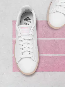 ADIDAS Women White Perforated Advantage Eco Sustainable Sustainable Tennis Shoes