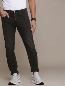 Calvin Klein Jeans Men Black Slim Tapered Fit Light Fade Stretchable Jeans