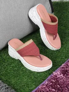 ZAPATOZ Women Pink Wedge Sandals