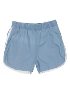 Nino Bambino Girls Blue Mid-Rise Regular Sustainable Shorts