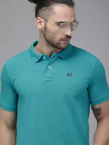 Arrow Men Blue Polo Collar T-shirt