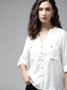 Roadster Women White Opaque Casual Shirt