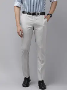 Arrow Men Grey Tailored Fit Formal Trousers