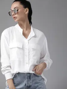 Roadster Women White Solid Casual Shirt