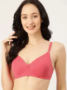 DressBerry DressBerry Coral Pink Everyday Bra-Underwired Lightly Padded