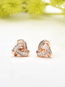 AMI Rose Women Gold & White Contemporary Studs Earrings