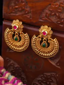 Adwitiya Collection Gold Contemporary Drop Earrings