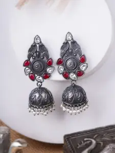 Adwitiya Collection Silver Contemporary Jhumkas Earrings