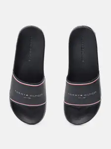 Tommy Hilfiger Men Blue RWB RAISED Brand Logo Print Sliders