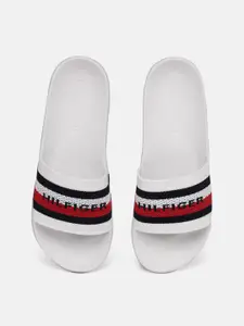 Tommy Hilfiger Men White & Red Colourblocked Sliders