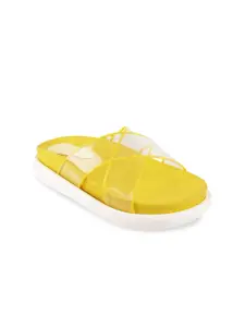 Catwalk Women Yellow & Transparent Open Toe Flats