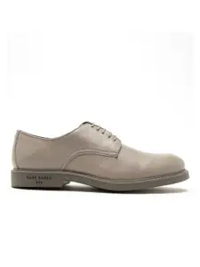 RARE RABBIT Men Grey Textured Leather Derbys