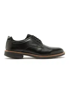RARE RABBIT Men Black Colourblocked Leather Derbys