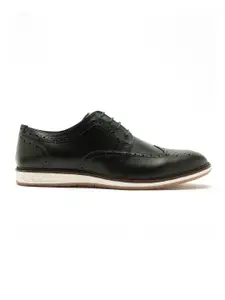 RARE RABBIT Men Green Perforations Leather Brogues