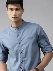 Roadster Men Blue Opaque Pure Cotton Sustainable Casual Shirt
