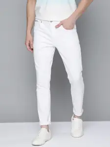 Mast & Harbour Men White Slim Tapered Fit Stretchable Jeans