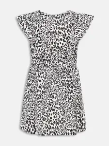 Oxolloxo Black & White Animal Print Satin Dress
