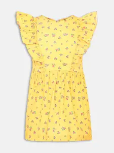 Oxolloxo Yellow Floral Satin Dress