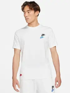 Nike Men White Solid CLUB ESSENTIALS Pure Cotton T-shirt