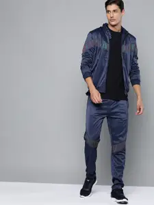 HRX By Hrithik Roshan Football Men Medieval Blue Rapid-Dry Solid Tracksuits