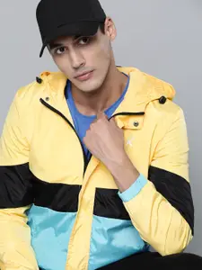HRX By Hrithik Roshan Lifestyle Men lemon drop Rapid-Dry Colourblock Jackets